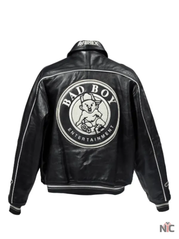 Bad Boy Records Leather Varsity Jacket Clanton Jacket
