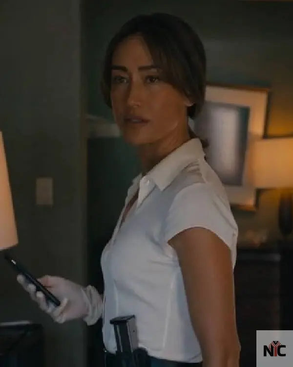 Ballard S01 Maggie Q White Shirt Clanton Jacket