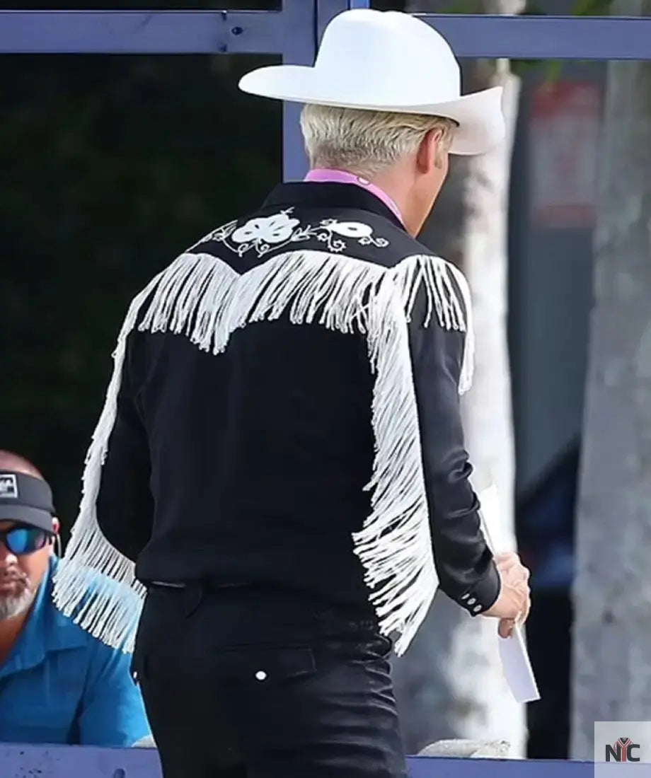 Barbie 2023 Ryan Gosling Black Shirt Clanton Jacket