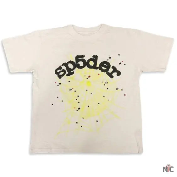 Beige Color T-shirt with Black Printed Clanton Jacket