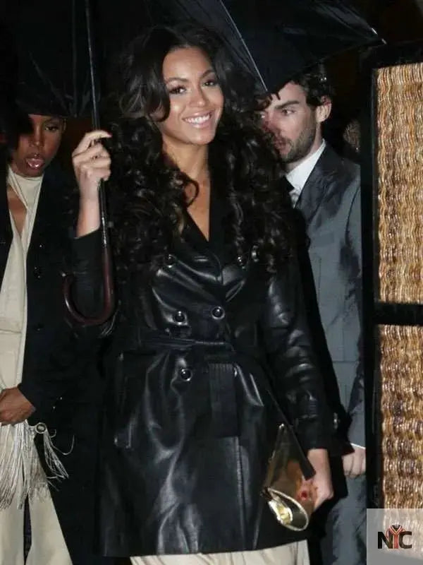 Beyonce Black Leather Coat Clanton Jacket
