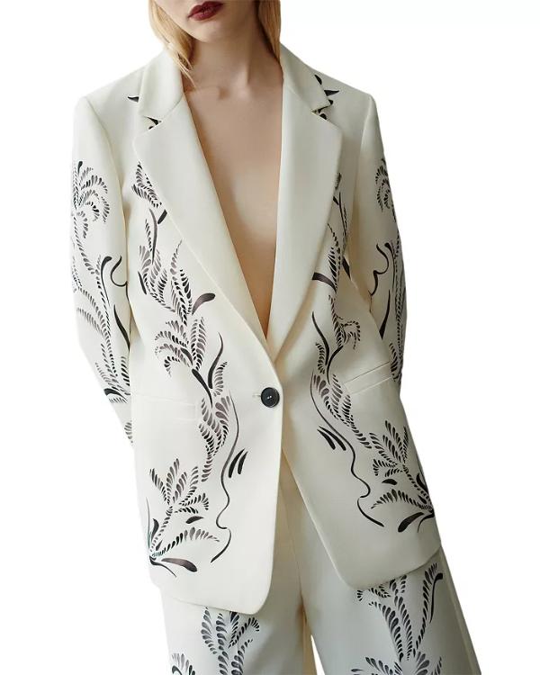 Beyond The Gates 2025 Tamara Tunie White Printed Blazer Clanton Jacket