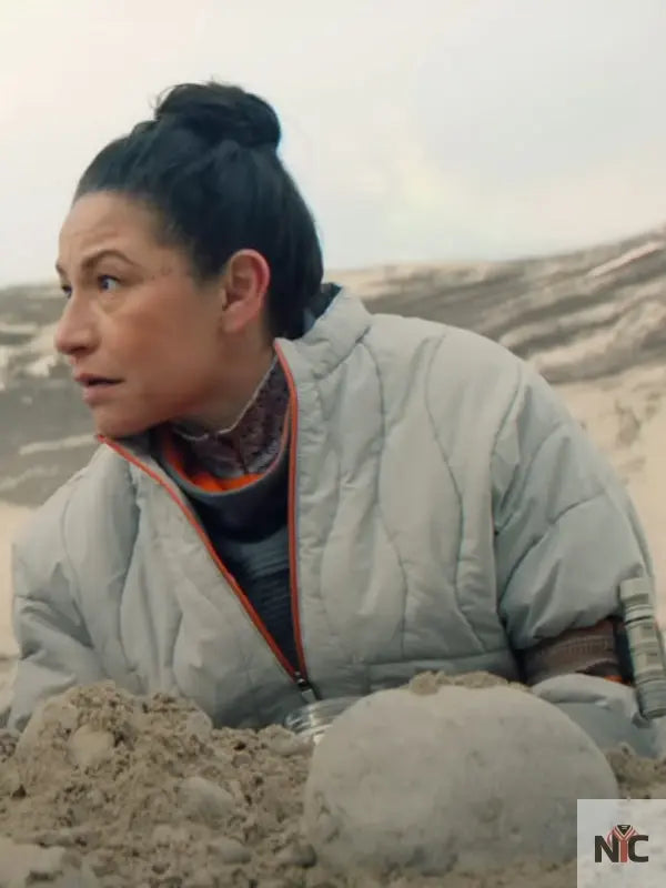 Bharadwaj Murderbot Grey Quilted Jacket Clanton Jacket