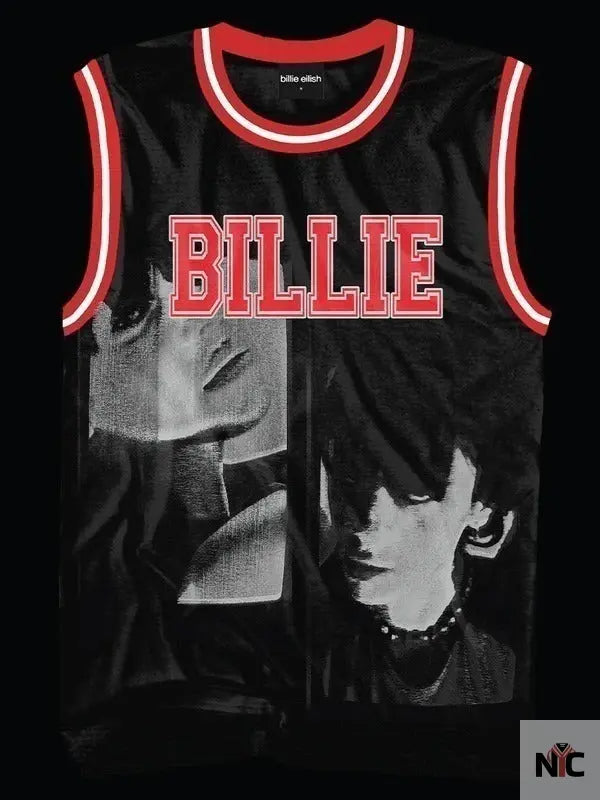 Billie Eilish Red And Black Jersey Clanton Jacket