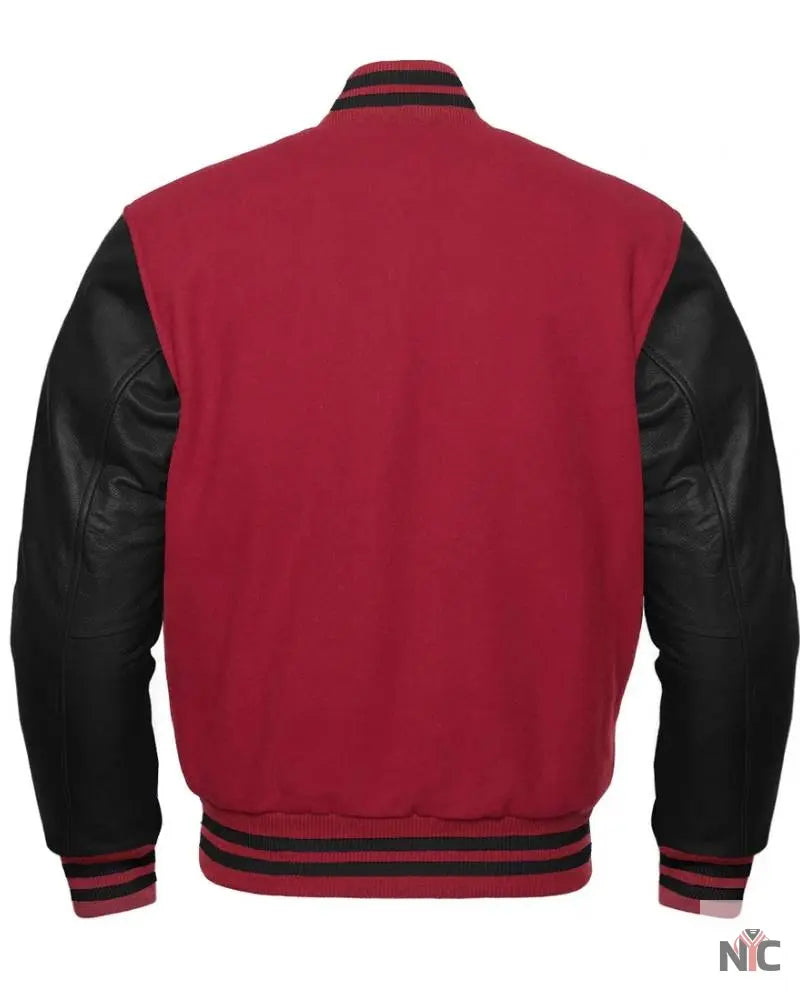 Black And Maroon Varsity Jacket Clanton Jacket