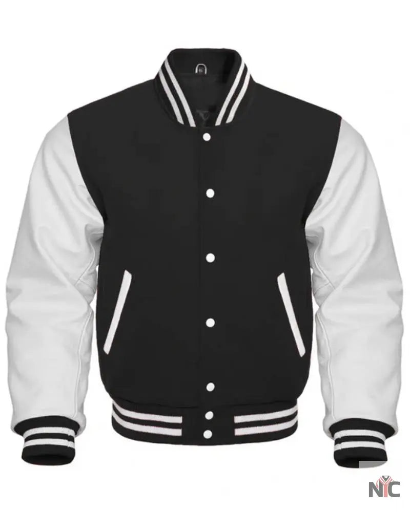 Black And White Varsity Jacket Clanton Jacket