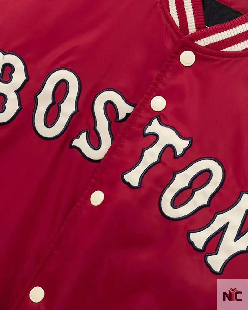 Boston Red Sox Red Cooperstown Satin Jacket Clanton Jacket