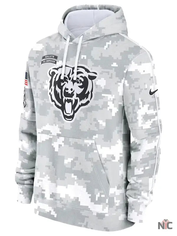 Chicago Bears Salute To Service Camo 2024 Hoodie Clanton Jacket