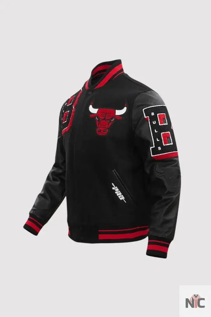 Chicago Bulls Pro Standard Mashup Black Varsity Jacket Clanton Jacket