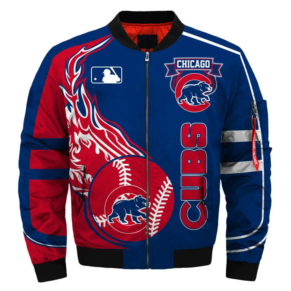 Chicago Cubs Blue and Red Bomber Jacket