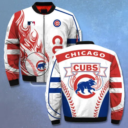 Chicago Cubs White Bomber Jacket
