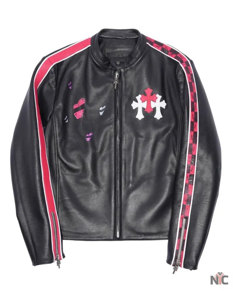 Chrome Hearts Matty Boy Hand-Painted Cemetery Cross Jacket Clanton Jacket