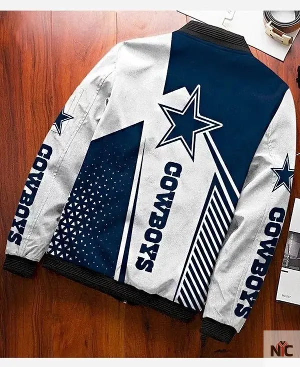 Dallas Cowboys White Bomber Jacket Clanton Jacket