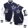 Dallas Cowboys Old English Zip Varsity Jacket for Fans