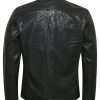 Davis Cafe Racer Black Leather Jacket