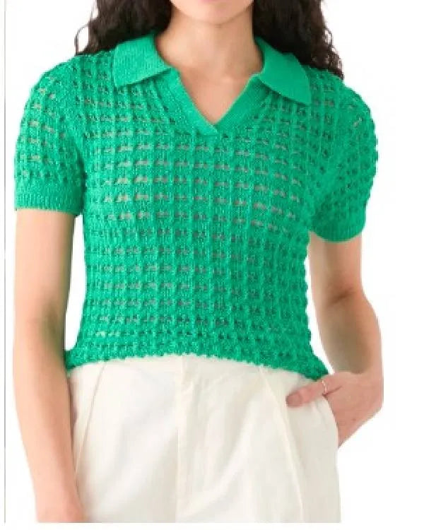 English Teacher Stephanie Koenig Green Polo Top