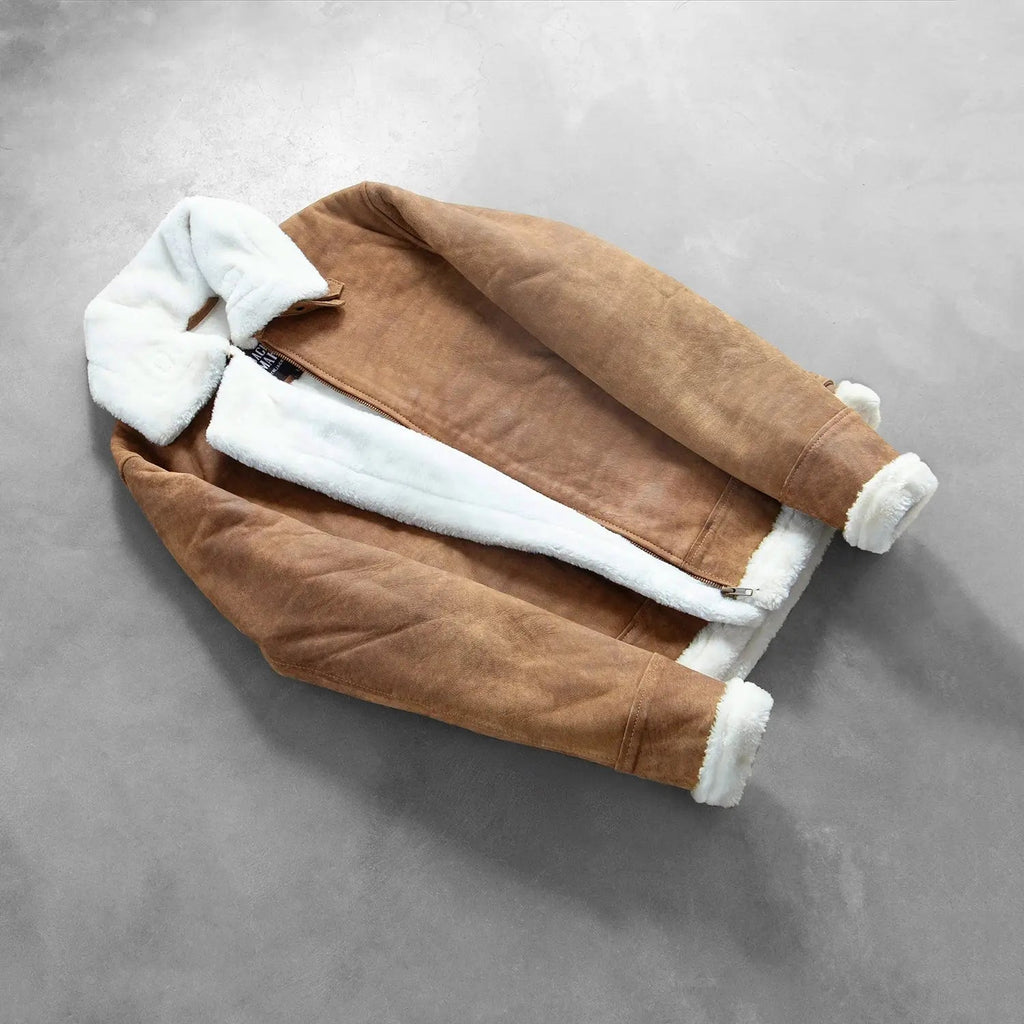 Francis B-3 Distressed Brown Leather Bomber Jacket Clanton Jacket