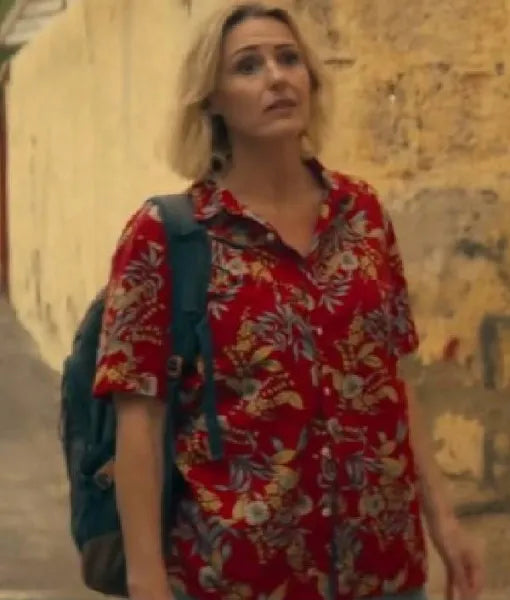 Frauds S01 Suranne Jones Red Floral Shirt