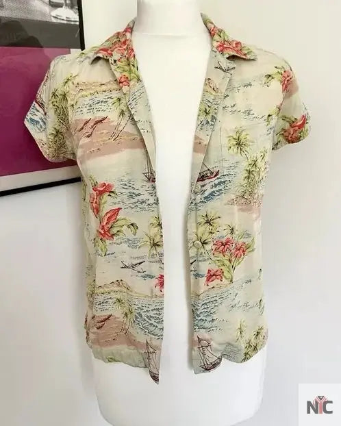 Friends S06 Rachel Green Hawaiian Print Shirt Clanton Jacket