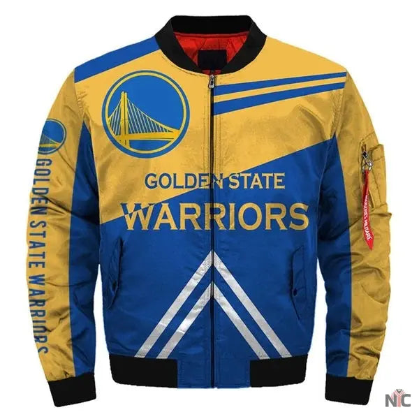 Golden State Warriors Yellow and Blue Bomber Jacket Clanton Jacket