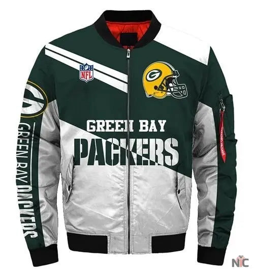 Green Bay Packers White And Green Jacket Clanton Jacket