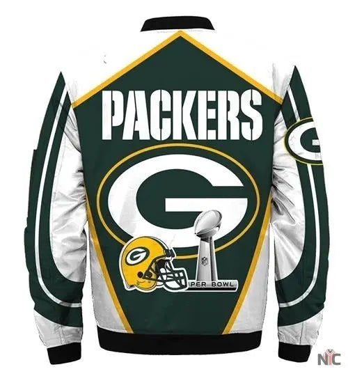 Green Bay Packers White And Green Jacket Clanton Jacket