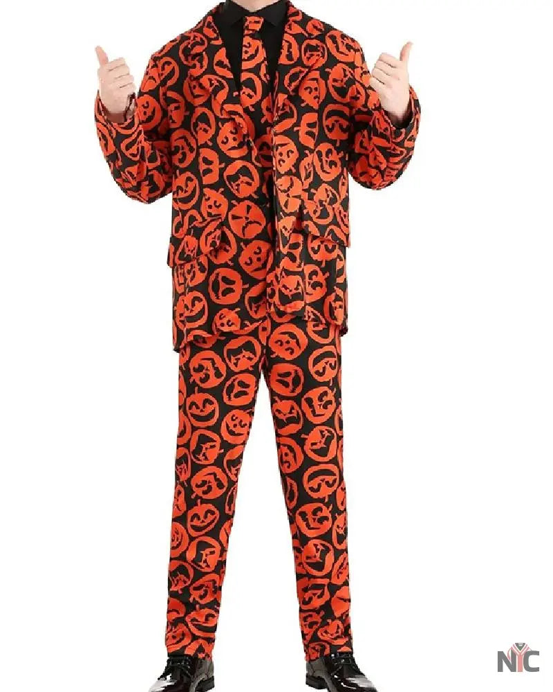 Halloween Party Pumpkin Suit Clanton Jacket