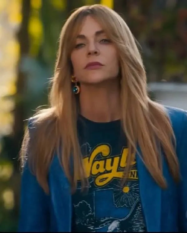 High Potential Kaitlin Olson Navy Blue Graphic T Shirt