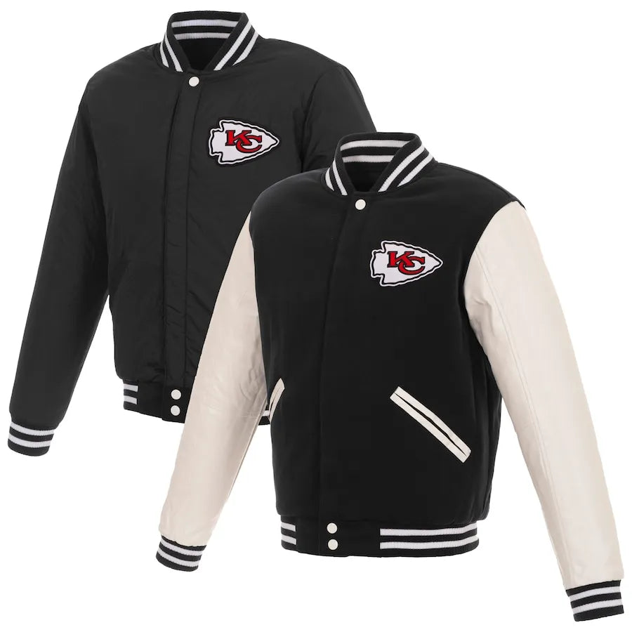 Kansas City Chiefs 19 Mens Reversible Fleece Jacket for NFL Fans