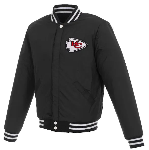 Kansas City Chiefs 19 Mens Reversible Fleece Jacket for NFL Fans