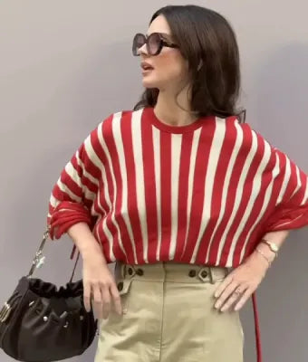 Lana Del Rey Paris Fashion Week 2025 Striped Shirt
