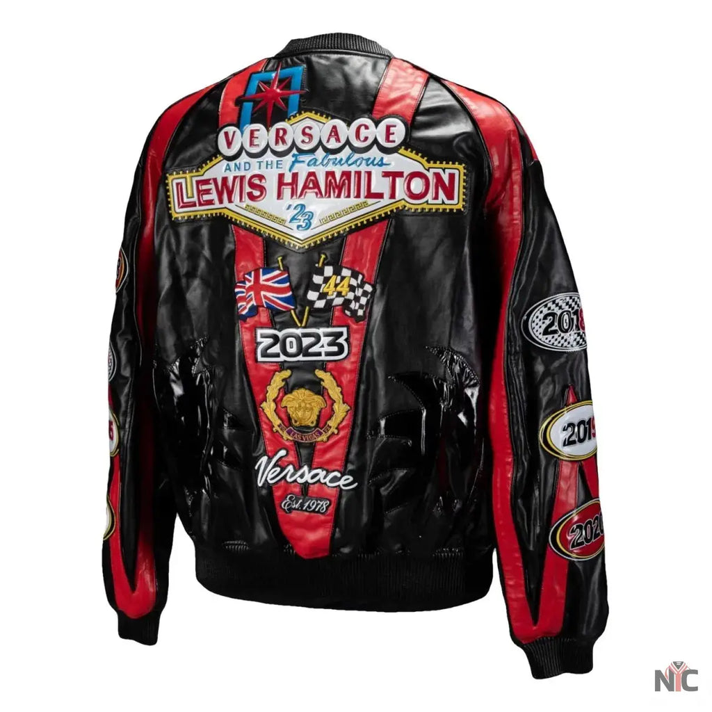 Lewis Hamilton Las Vegas Versace Racing Jacket Clanton Jacket