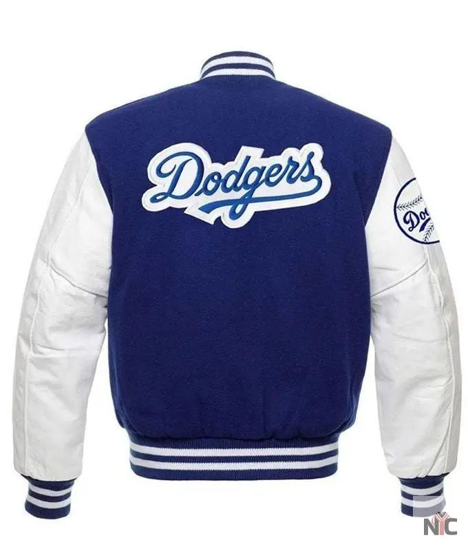 Los Angeles Dodgers Blue And White Letterman Jacket Clanton Jacket