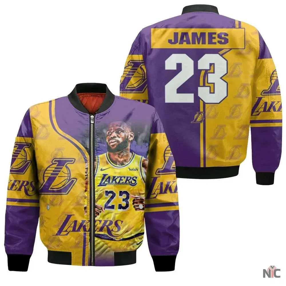 Los Angeles Lakers King James Bomber Jacket Clanton Jacket
