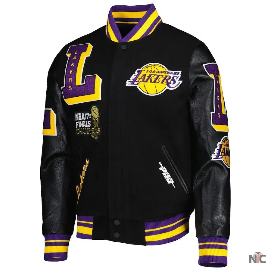 Los Angeles Lakers NBA Finals Champions Black Varsity Jacket Clanton Jacket