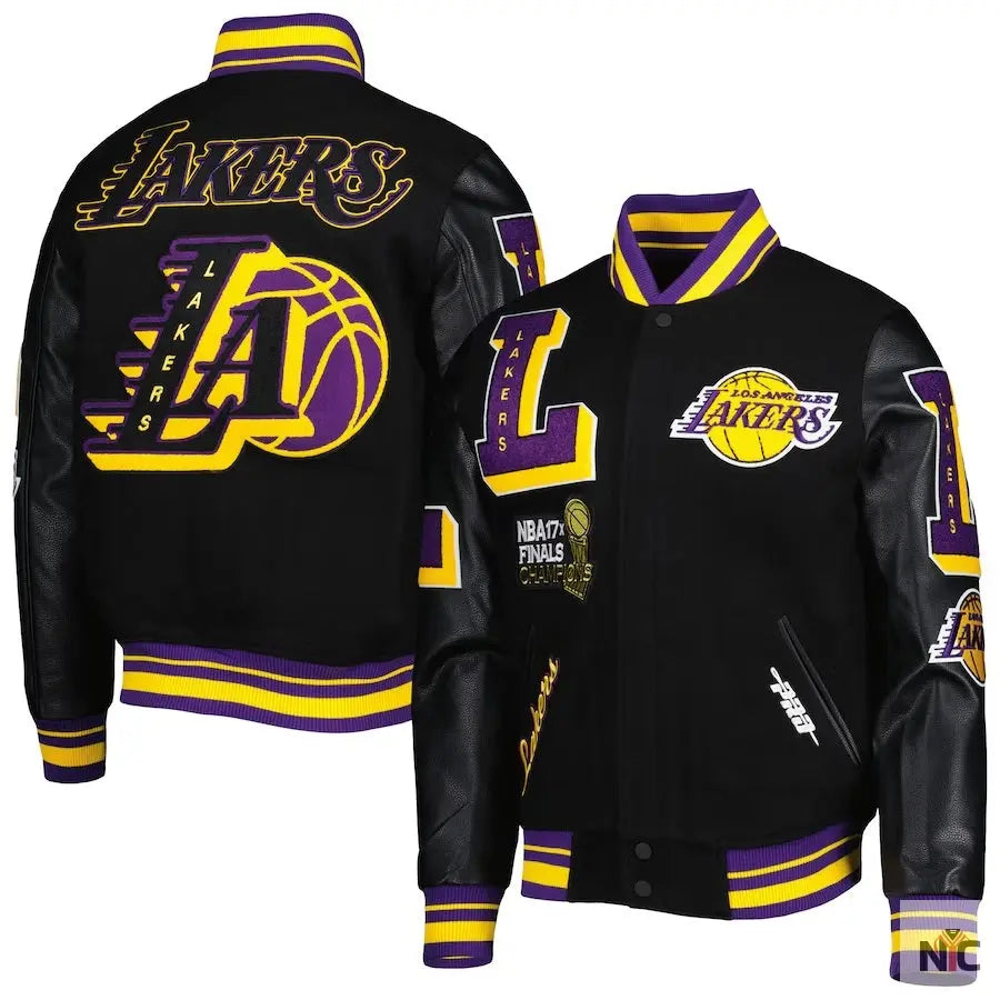 Los Angeles Lakers NBA Finals Champions Black Varsity Jacket Clanton Jacket