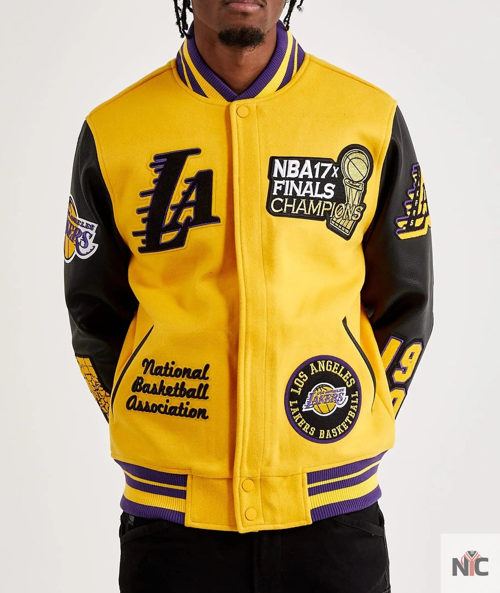 Los Angeles Lakers Yellow Varsity Jacket Clanton Jacket