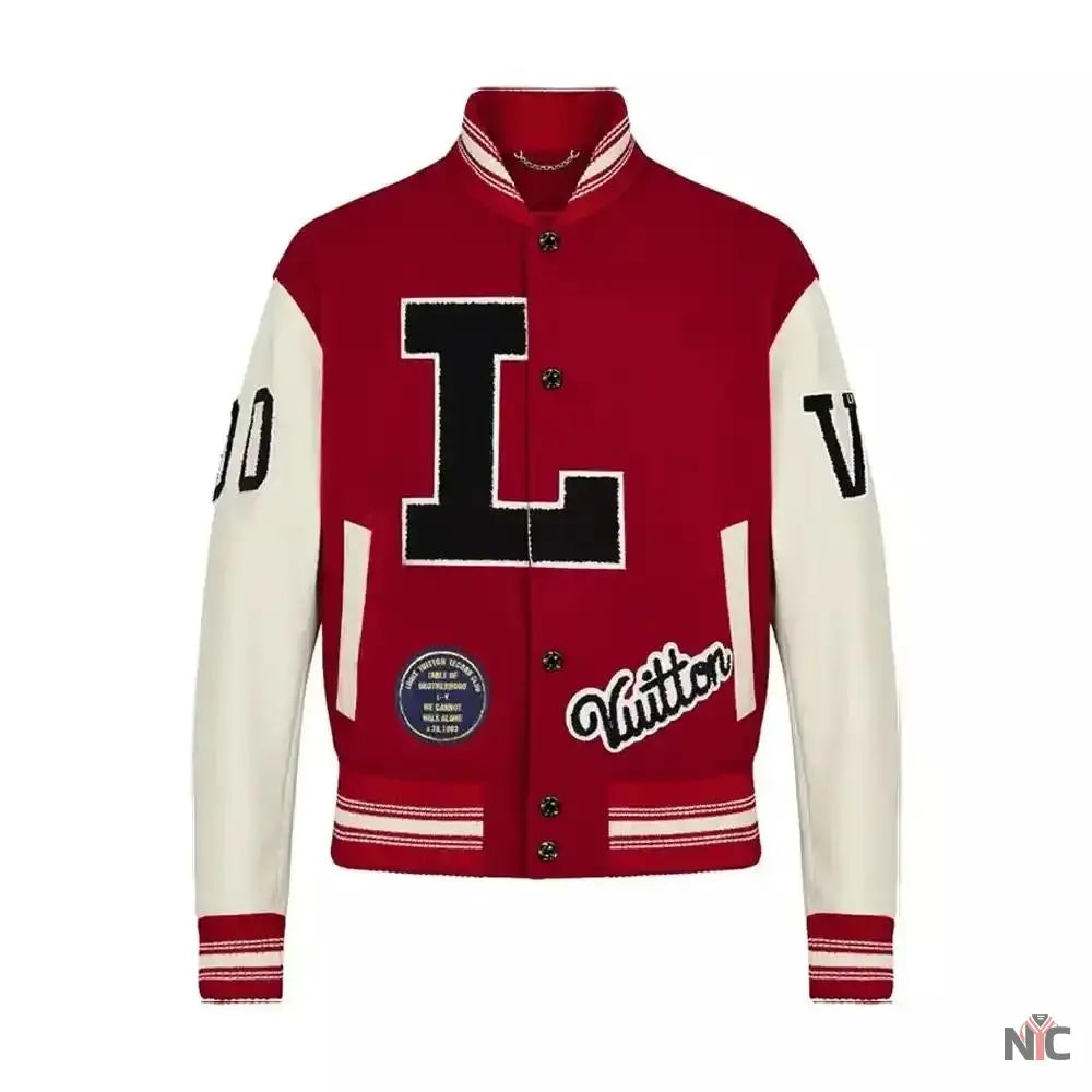 Louis Vuitton Dreaming Red Varsity Jacket Clanton Jacket