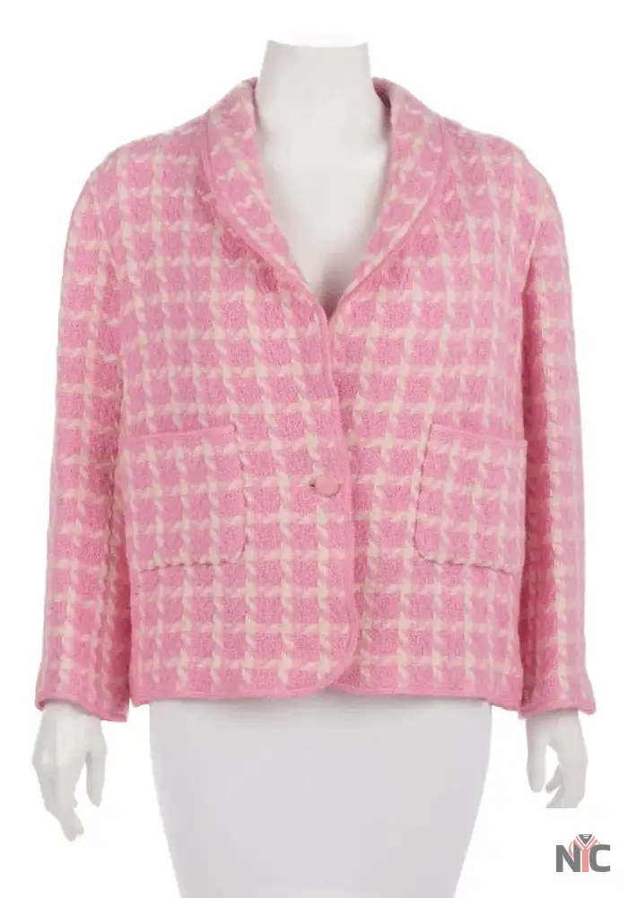 Margot Robbie Barbie Pink Checkered Blazer Clanton Jacket