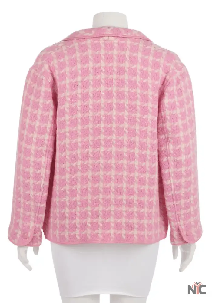 Margot Robbie Barbie Pink Checkered Blazer Clanton Jacket