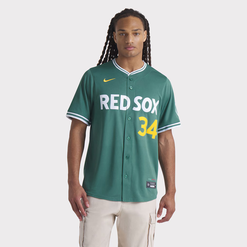Men’s Boston Red Sox David Ortiz Nike Green 2025 Jersey Clanton Jacket