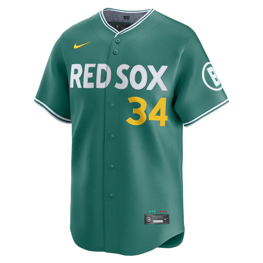 Men’s Boston Red Sox David Ortiz Nike Green 2025 Jersey Clanton Jacket