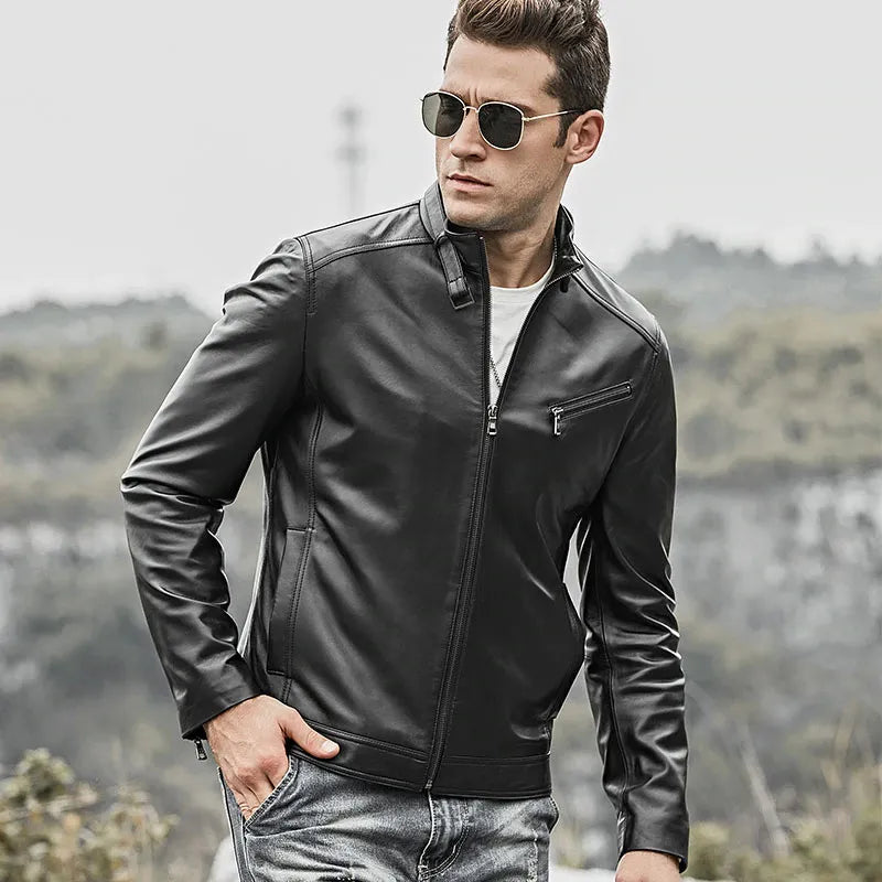 Men’s Iconic Basic Black Leather Jacket