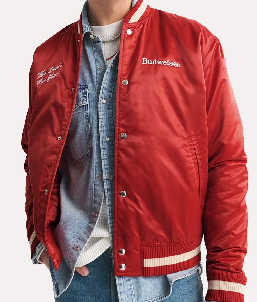Abercrombie Budweiser Varsity Bomber Jacket USA Jackets