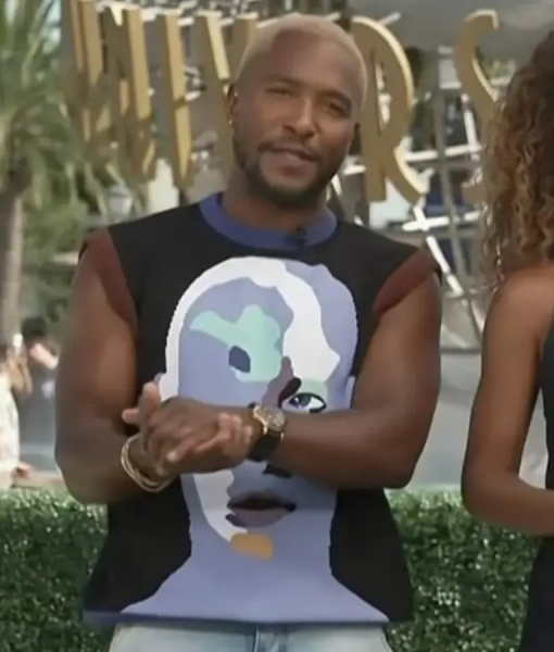 Access Hollywood Scott Evans Abstract Face Vest USA Jackets