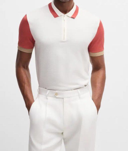 Bachelor In Paradise S10 Dale Moss Contrast Sleeve Polo Shirt USA Jackets