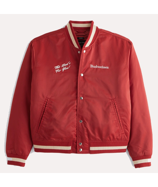Abercrombie Budweiser Varsity Bomber Jacket USA Jackets