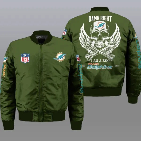 Miami Dolphins Wings Skull Halloween Jacket