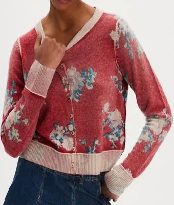 Murder in a Small Town S02 Cassandra Sawtell Red Floral Print Cardigan