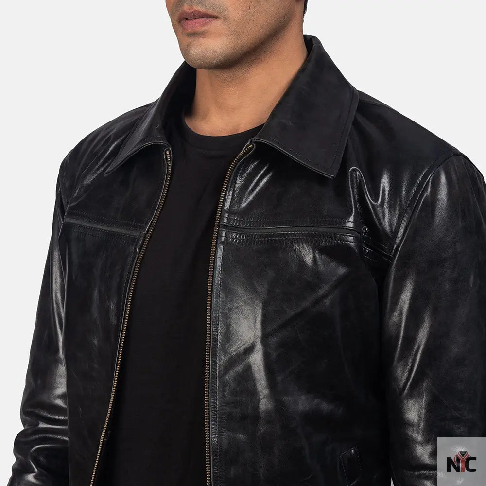 Mystical Black Leather Jacket Clanton Jacket